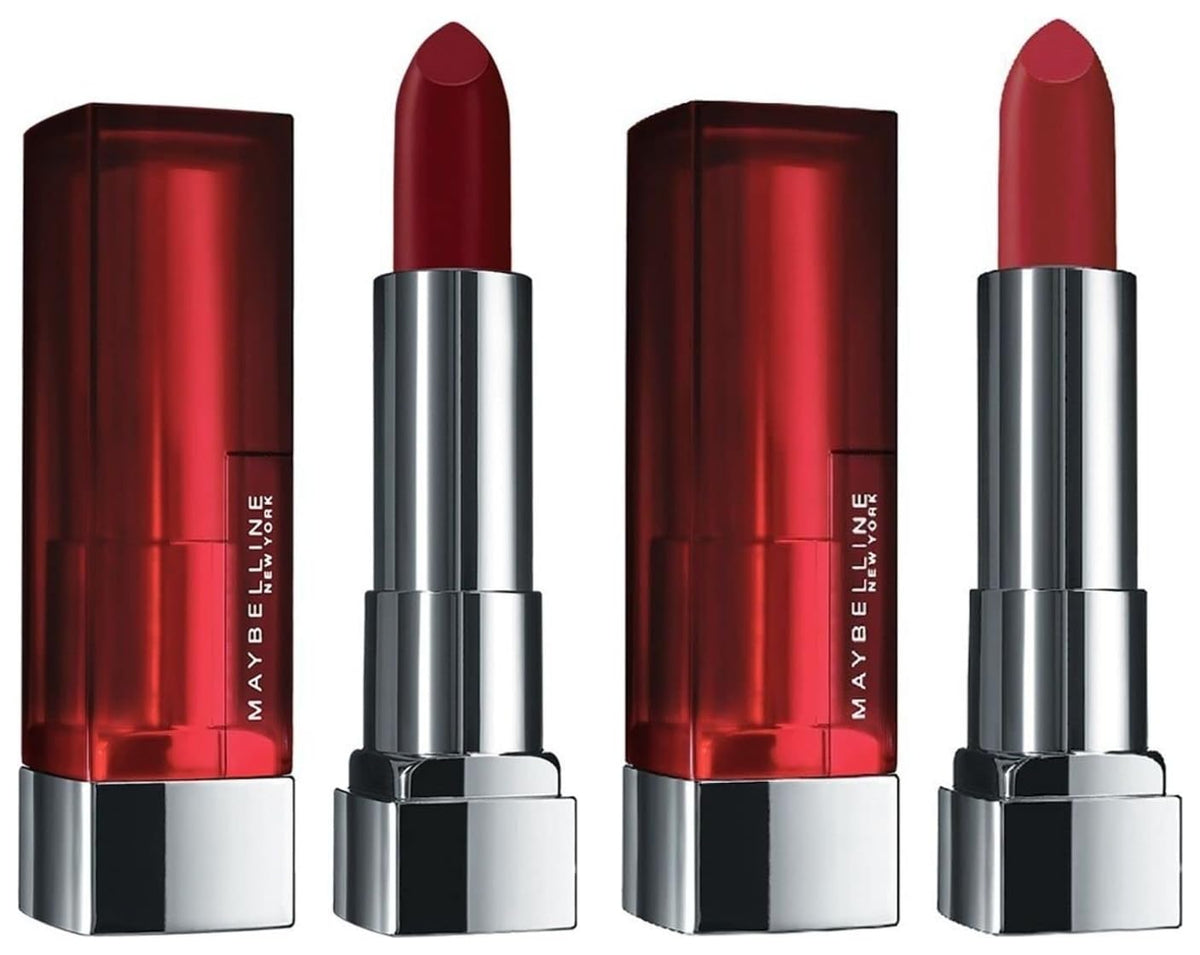 Maybelline New York Color Sensational Loaded Bold Lipstick, Midnight Date, 3.9g and Maybelline New York Color Sensational Creamy Matte Lipstick, 691 Rich Ruby,