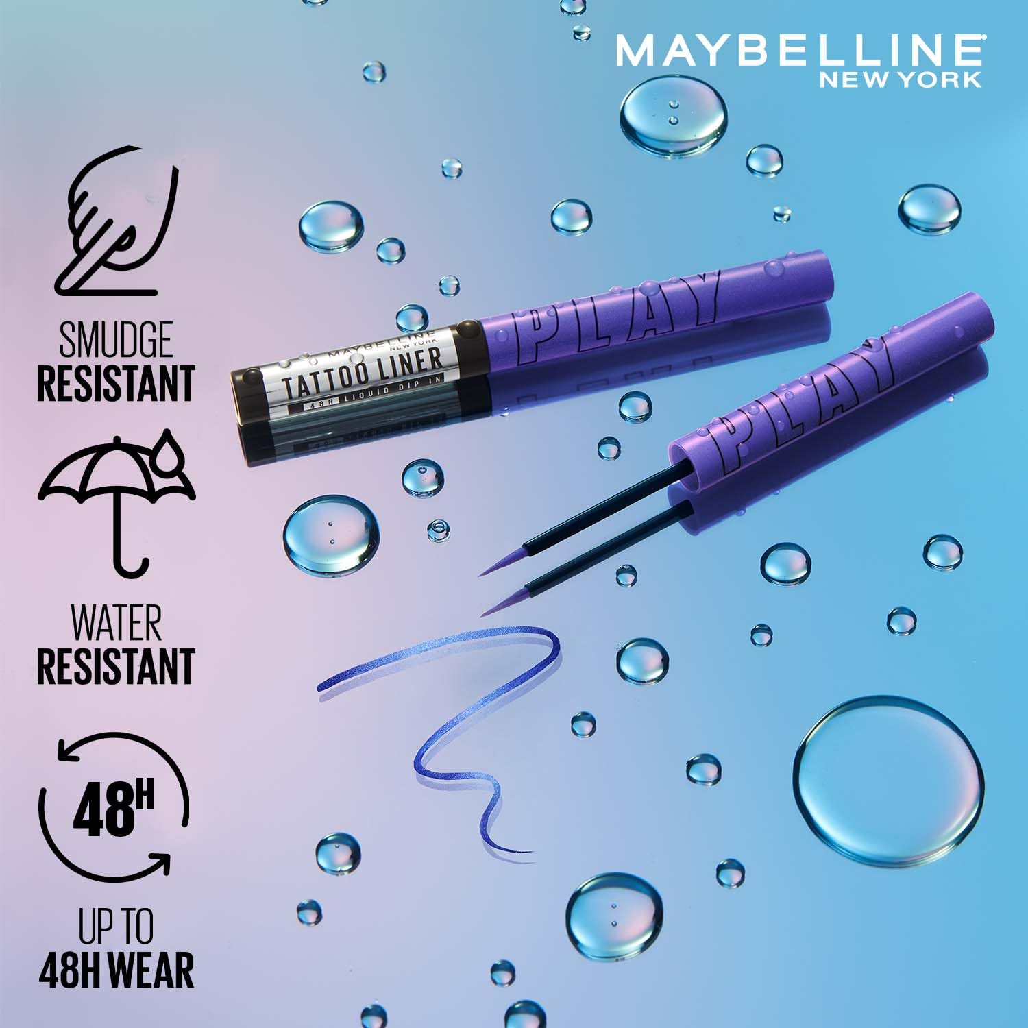Maybelline New York Tattoo Play Metallic Green Liquid Eyeliner, Metallic | Longwear Waterproof Eyeliner, 2.1ml