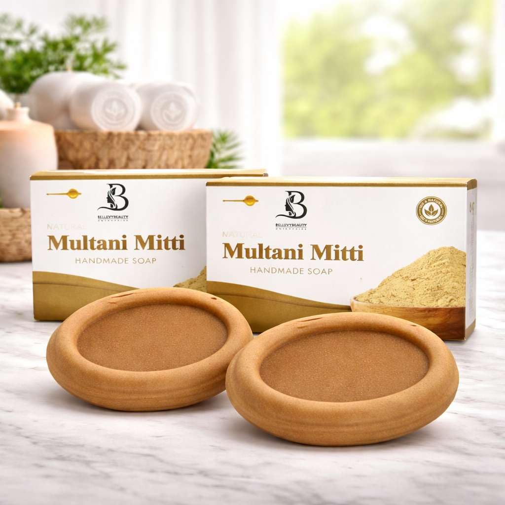 NATUREBLISS Multani Mitti Natural Handmade Soap | Herbal Bath Soap for Glowing Skin | Deep Cleansing | Moisturizing | Face & Body Soap | Soft Smooth Skin Care S
