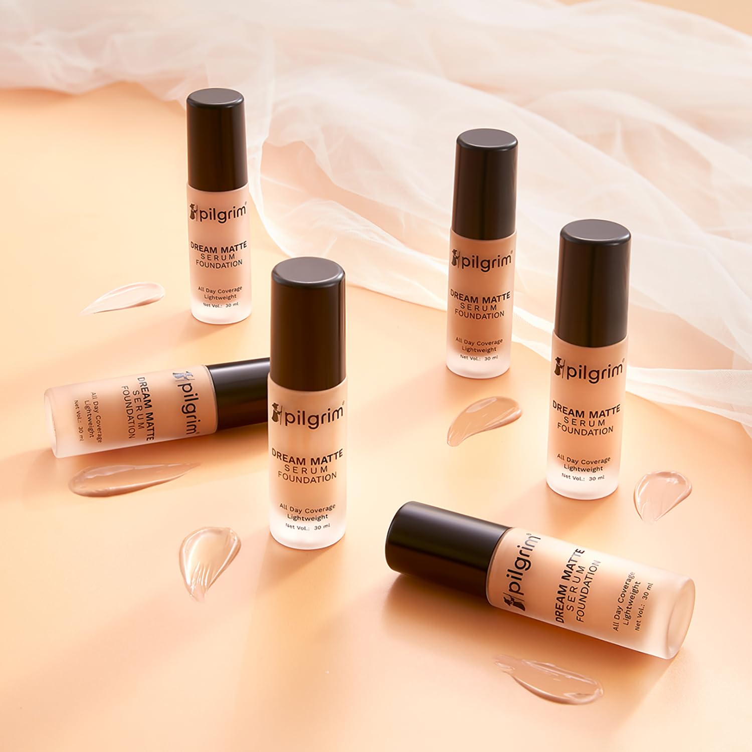 Pilgrim Medium Classic Nude Serum Liquid Foundation, Matte & Poreless,30 ml | Foundation for face make up infused |Water-Resistant,All Day Coverage|All Skin Types