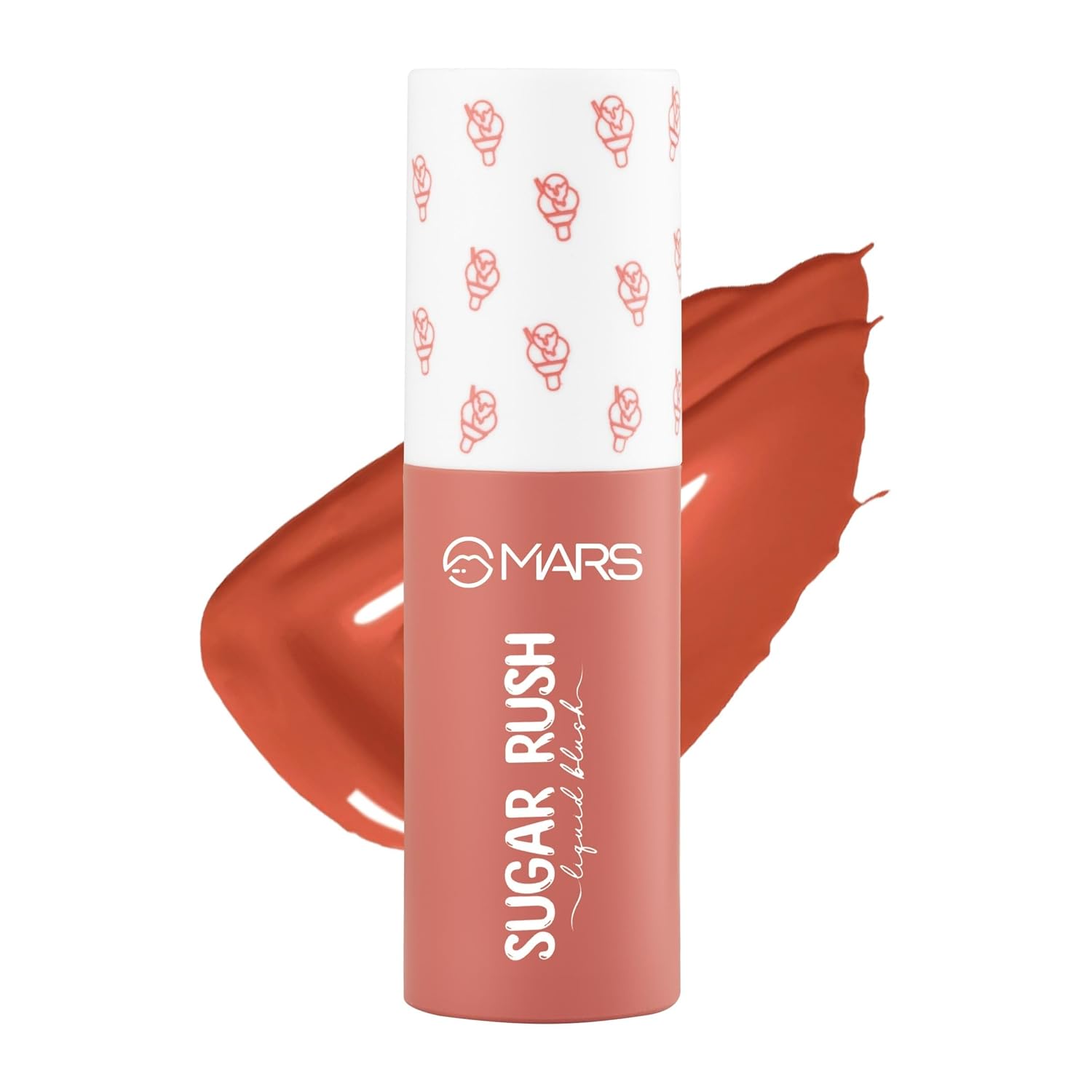 MARS Sugar Rush Liquid Blush (02-CORAL SORBET) | High-Pigmentation | Lightweight Formula | Dewy Matte Finish | Long-Lasting | Smooth Radiant Glow | Easy Doe-Foot Applicator (4.5ml)