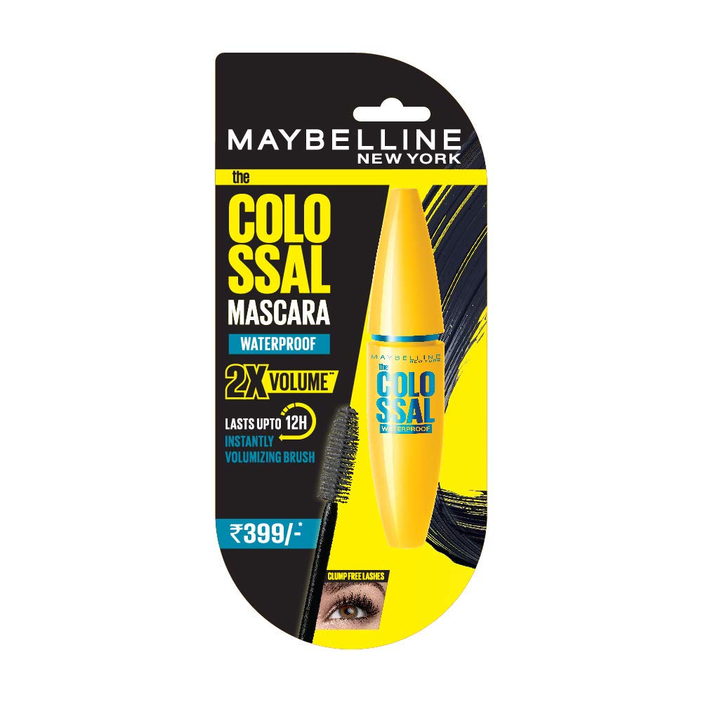 Maybelline New York Volume Express Colossal Masacara, Waterproof, Black, 10 Ml And Maybelline New York Colossal Bold Eyeliner, Black, 3G 2 Count (Pack of 1)