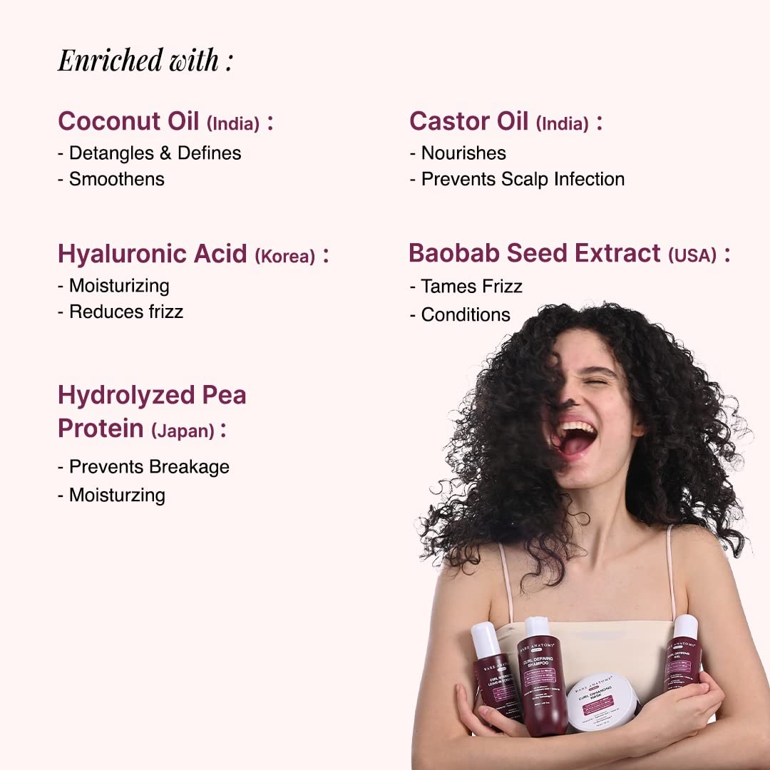 Bare Anatomy Curl Defining Shampoo, Hair Mask, Leave-In Conditioner & Gel Shampoo + Hair Mask + Leave In Conditioner + Gel