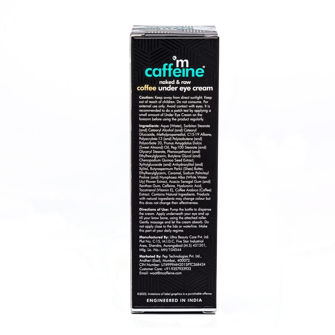 mCaffeine Caffeine Under Eye Cream Gel For Dark Circles, Fine Lines & Wrinkles (Pack of 2) | 94% Users Saw Reduced Dark Circles | Dark Circle Removal Cream for