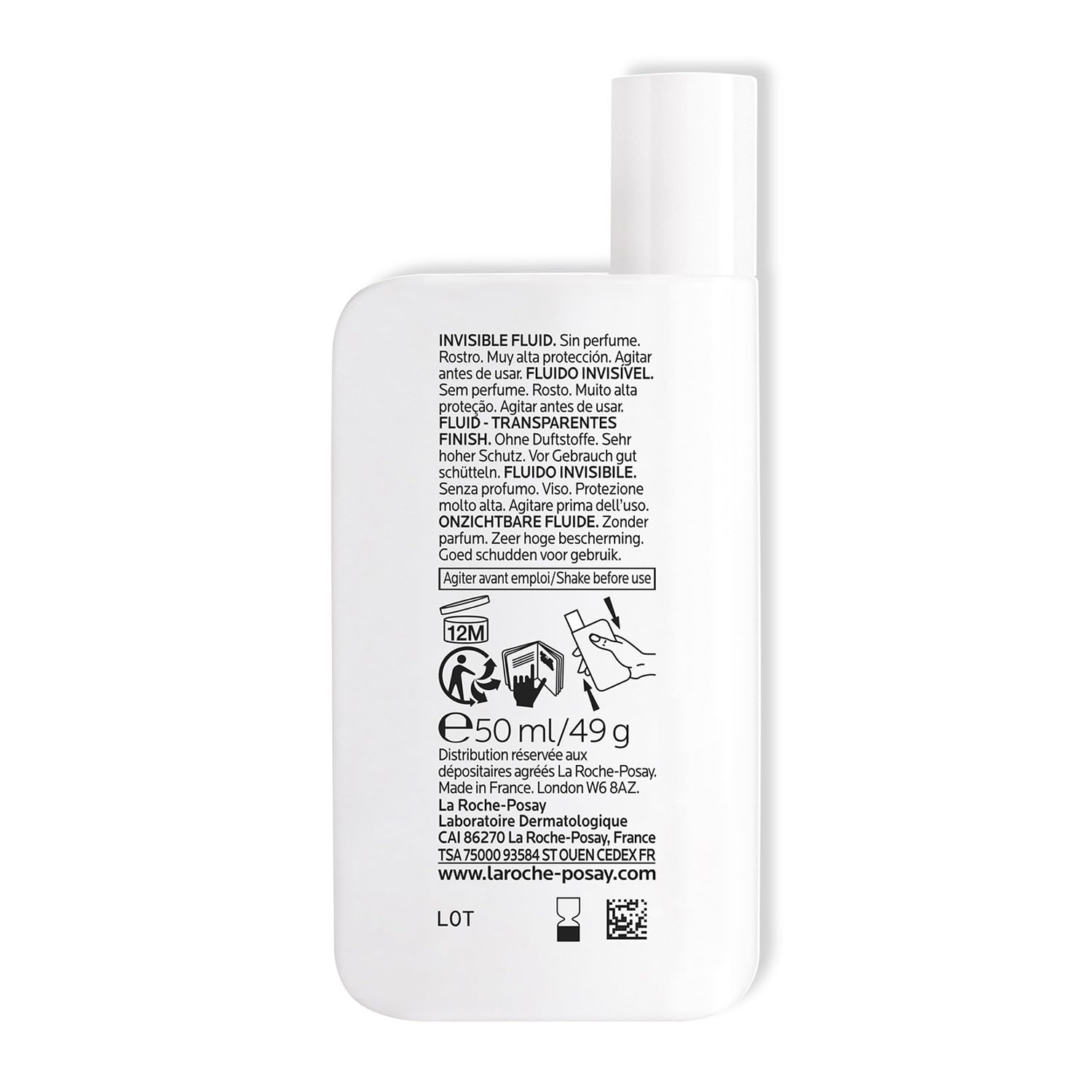 La Roche-Posay Anthelios Sunscreen UVMUNE400 Invisible Fluid SPF50 PA++++ Broad Spectrum UV Protection, Ultra-Lightweight, Non-Perfumed, for Sensitive Skin, 50 ml