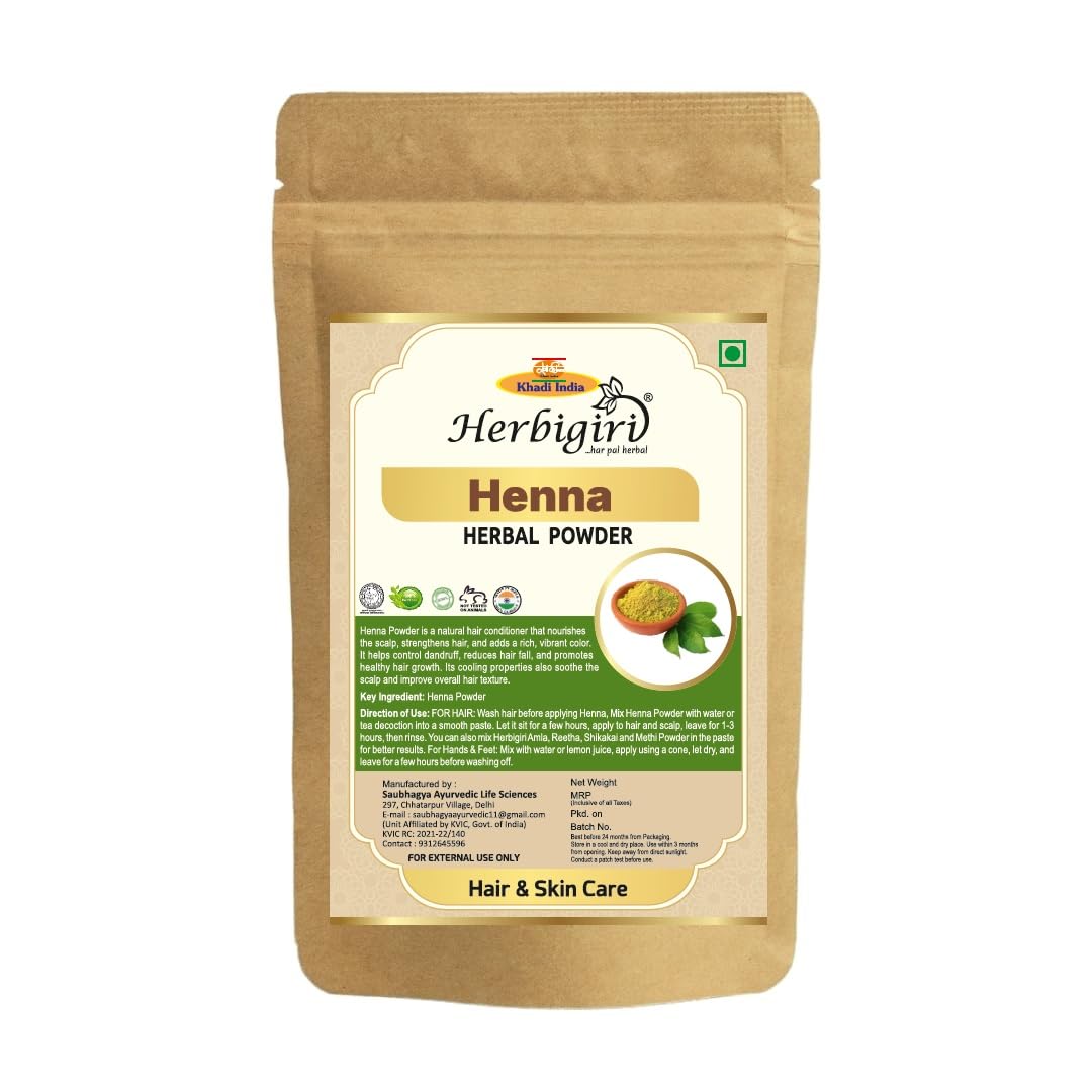 Khadi Henna Powder 200 gm | 100% Pure & Natural | Cleans & Nourishes Hair & Roots And Provides Natural Color & Shine | Helps With Dandruff, Itchy Scalp, & Frizz