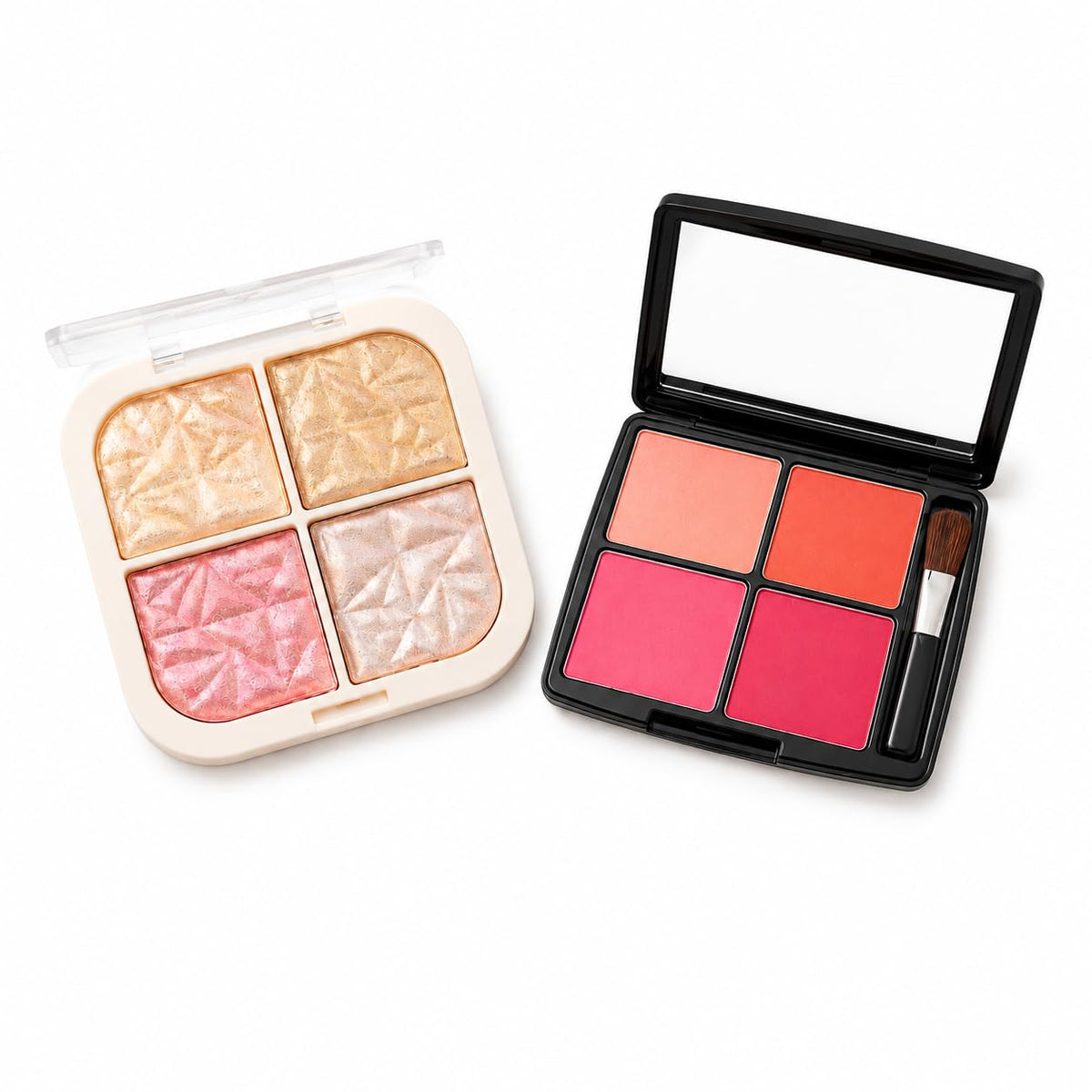 Highlighter Makeup Palette 4 Shades, Face Highlighter & Blush Palette
