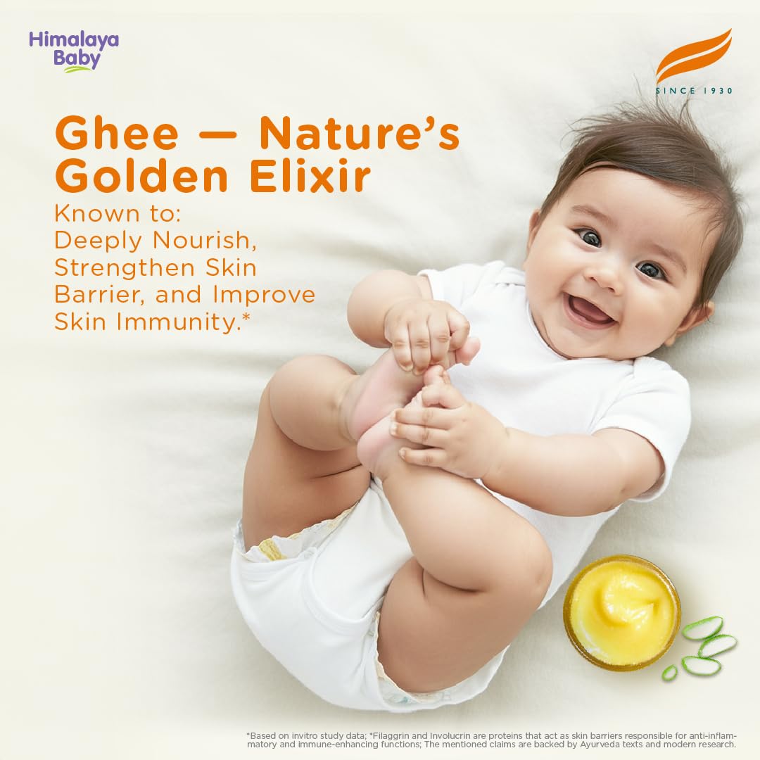 Himalaya Baby Cream with Pure Cow Ghee 200ml| For Sensitive Skin| pH 5.5 Pure cow ghee 200 ml (Pack of 1)