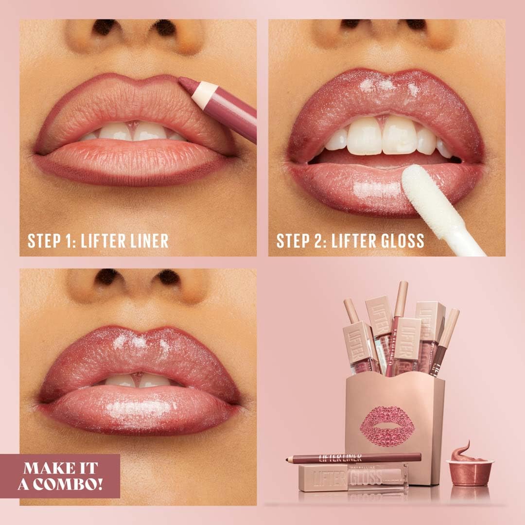 Maybelline Lifter Liner Lip Liner Pencil with Hyaluronic Acid, Main | Creamy, Moisturizing Lip liner | Smooth Glide Application for defined lips