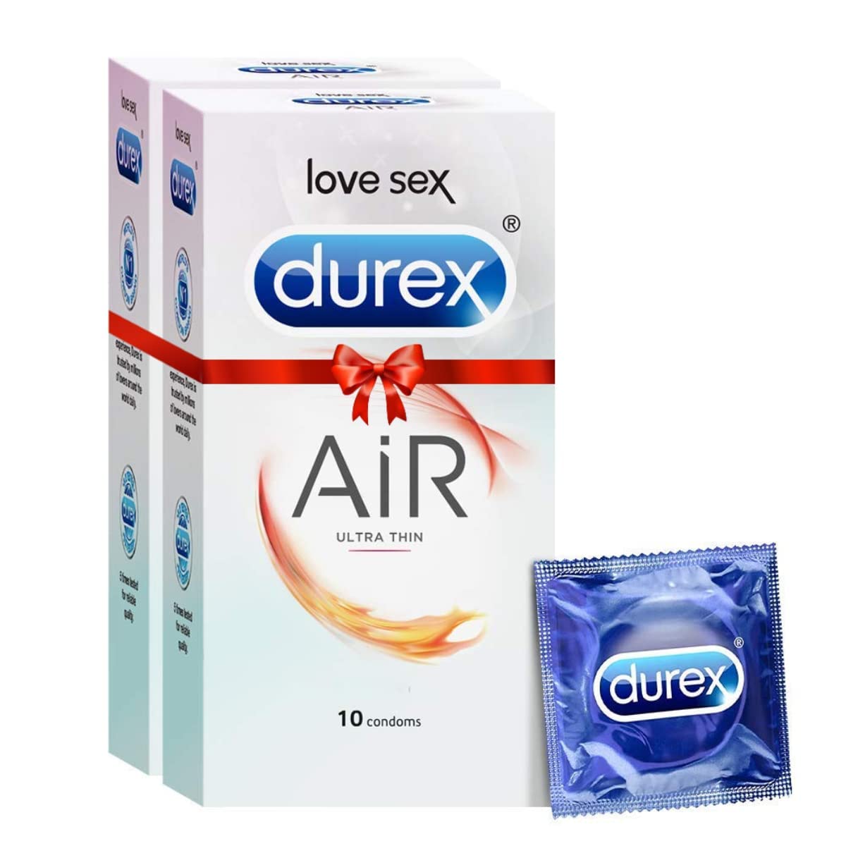 Durex Air Condoms For Men - 10 Count (Pack Of 2) |Suitable For Use With Lubes & Toys & Extra Dotted Condoms For Men - 10 Count