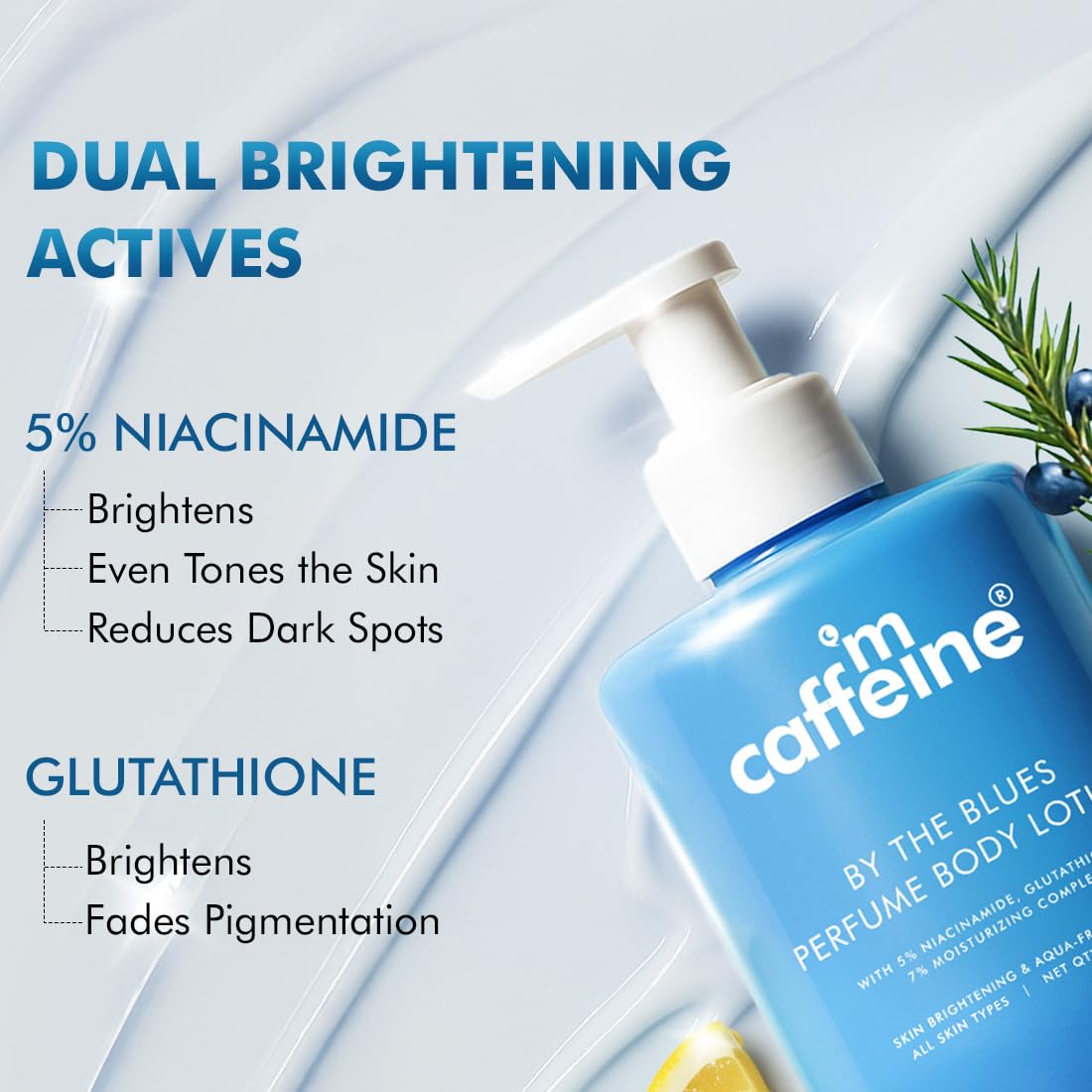 mCaffeine Perfume Body Lotion Combo - By The Blues & Summer Breeze | Niacinamide, Cocoa & Shea Butter | Deep Moisturization for Winter Dry Skin| Lightweight, No