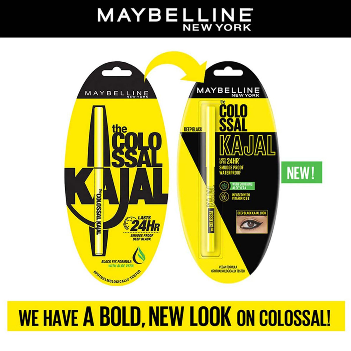 Maybelline New York Kajal, Black, Matte Finish 0.35 g (Pack of 1)