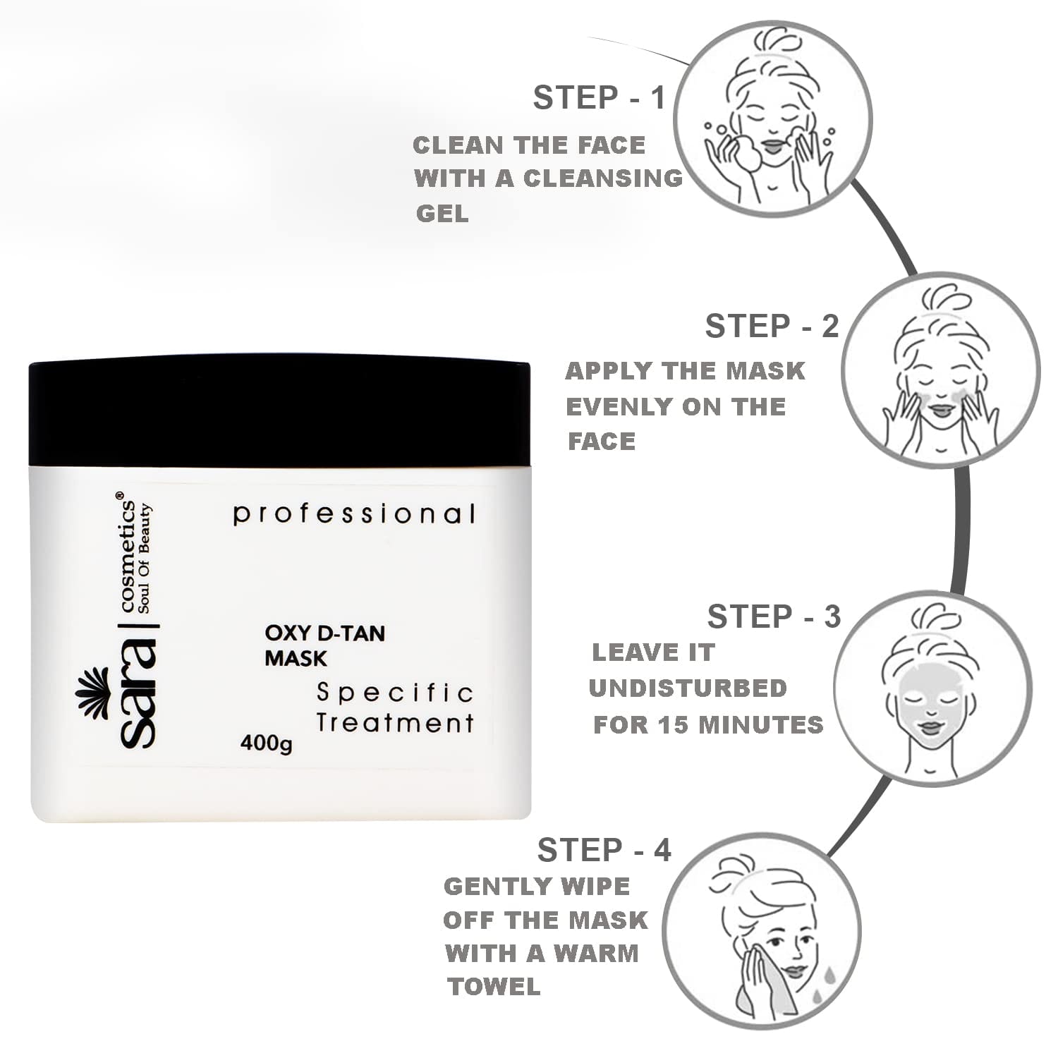 SARA - SOUL OF BEAUTY Oxy D-Tan Mask Cream for Tan Removal (400g)