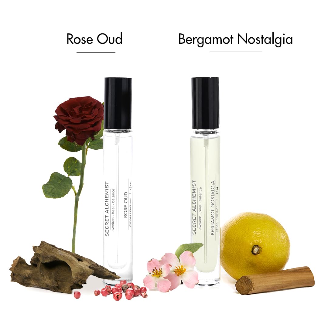 Secret Alchemist Clean Perfume Duo Discovery Set – 10ml x 2 Long Lasting Unisex EDP Gift Set for Women & Men | Floral & Fresh | High Concentration, Travel Size,