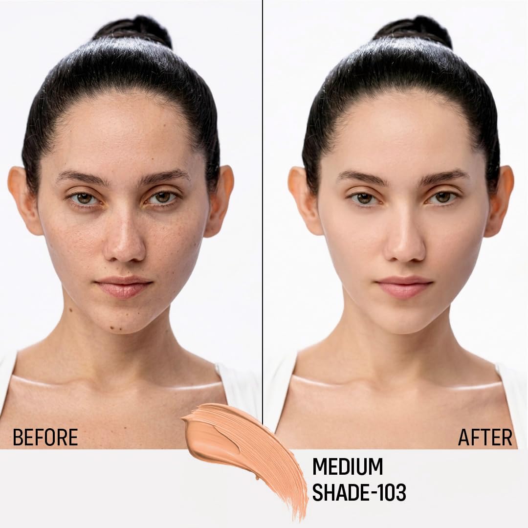 FLiCKA Professional HD Liquid Foundation With SPF Long Lasting High Coverage Waterproof - Fair 103
