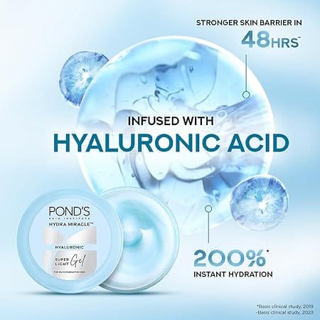 POND'S - Super Light Gel Oil Free Face Moisturizer for Fresh Glowing Skin & 24 hr Hydration - Daily Use (100ml)