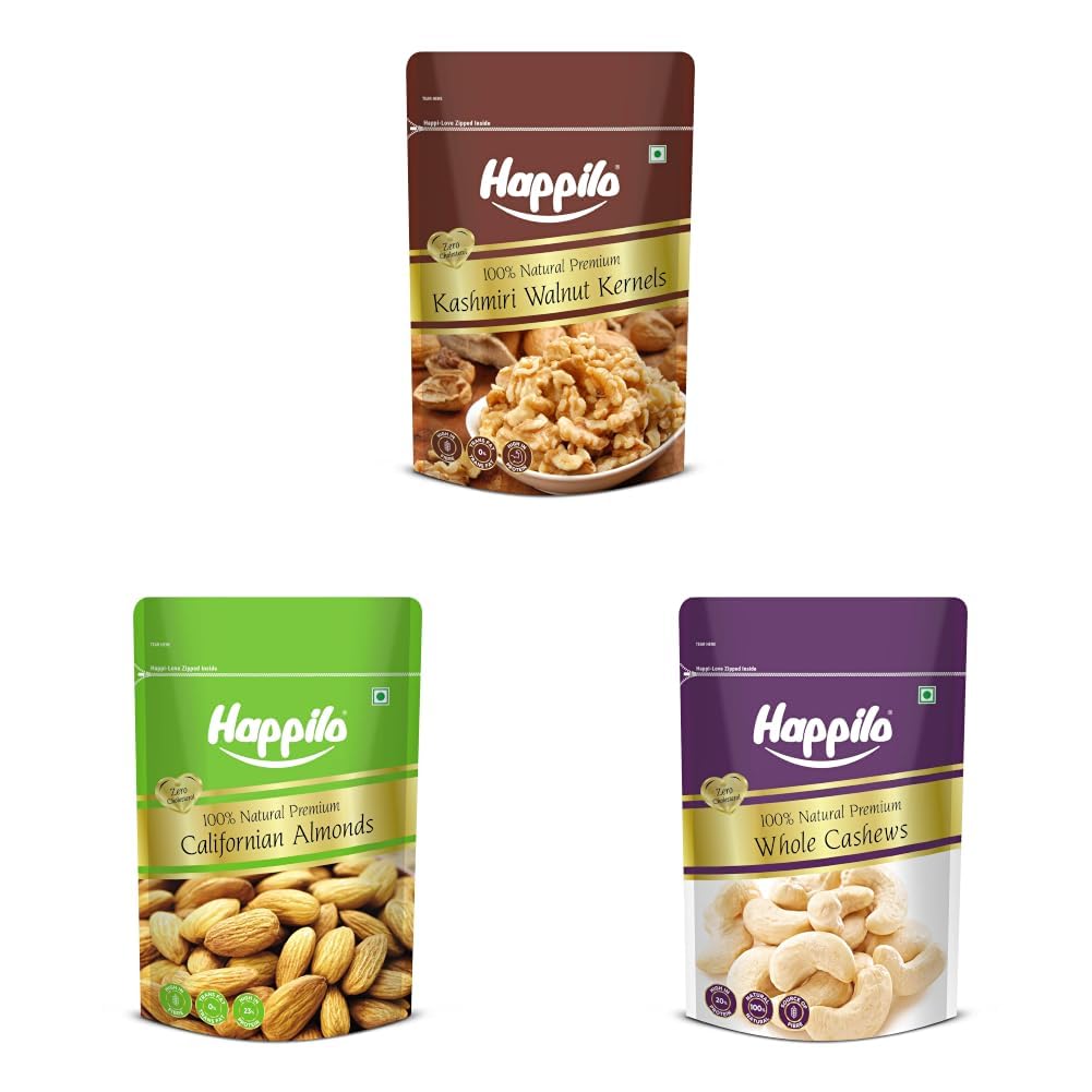 Happilo Premium Kashmiri Walnut Kernals 200g | Walnuts without Shell | Akhrot Giri | Dry Fruits, Healthy Snacks | Natural Kashmiri Walnut Kernels | Rich in Prot