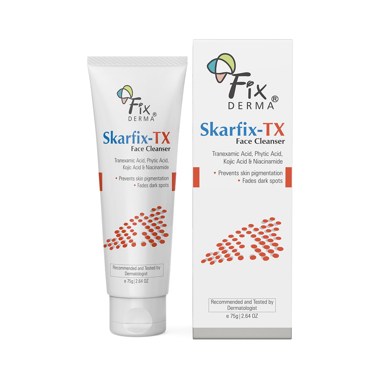 Fixderma Skarfix -TX Face Cleanser with Tranexamic Acid, Kojic Acid & Niacinamide | Kojic Acid Face Wash | Pigmentation Face Wash for All Skin Types - 75gm 75 g