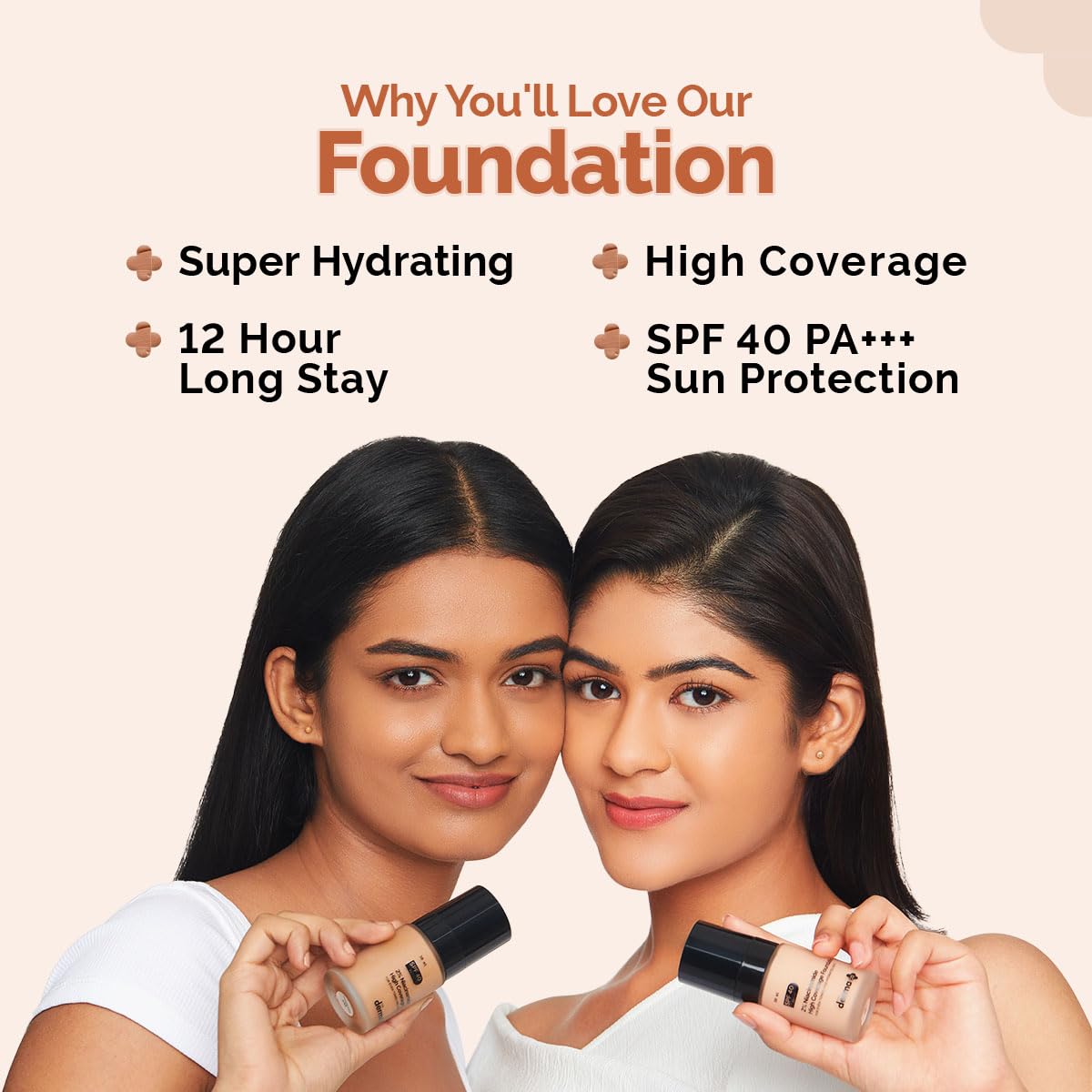 The Derma Co Matte 2% Niacinamide Medium Coverage Liquid Foundation | With 1% Hyaluronic Acid | SPF 40 & Pa+++ | For 12 Hour Long Stay & Oil Control | For All Skin Types - 04 Caramel