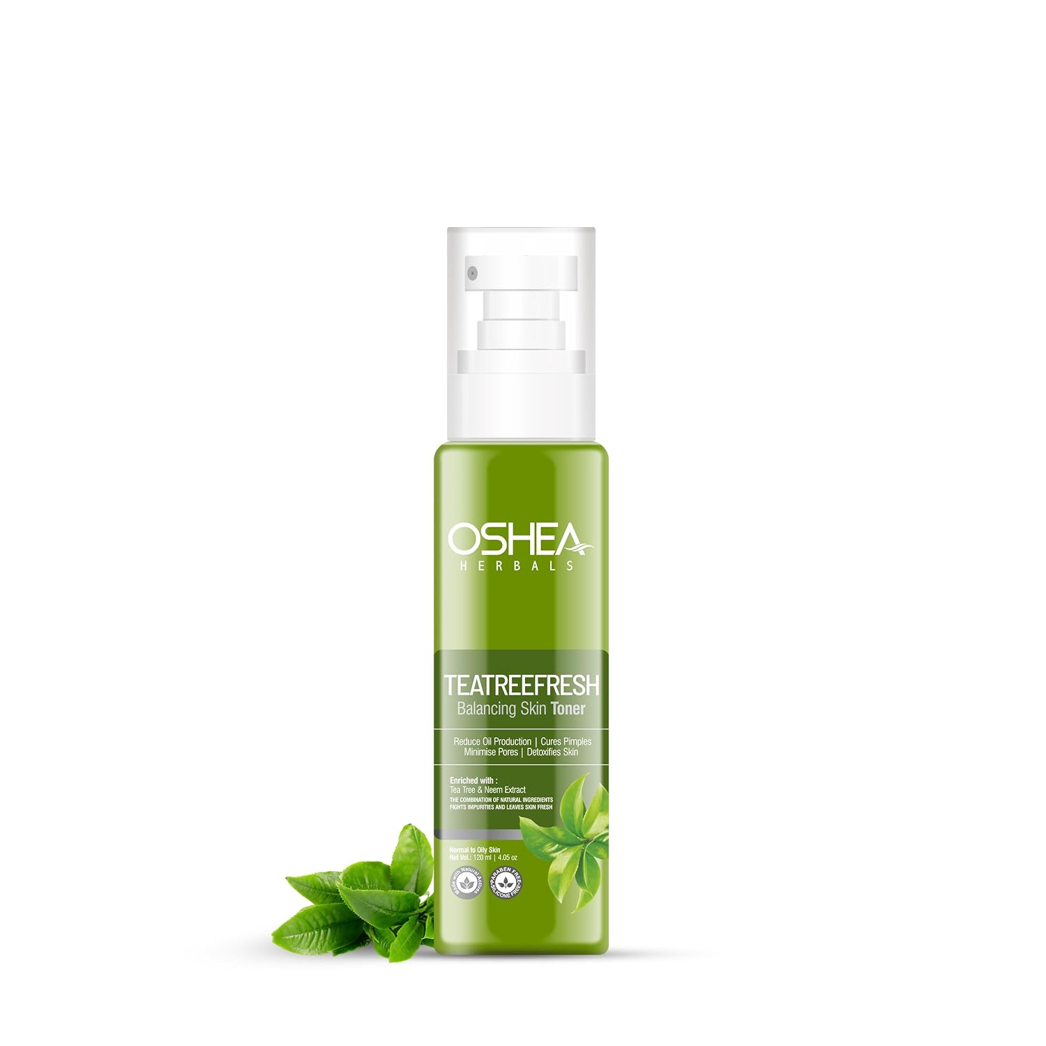 Oshea Herbals Teatree Fresh Skin Toner for Men & Women | Normal to Oily Skin Type | Controls Oil, Removes Dark Spots & Hydrates for Healthy Glowing Skin - 120ml