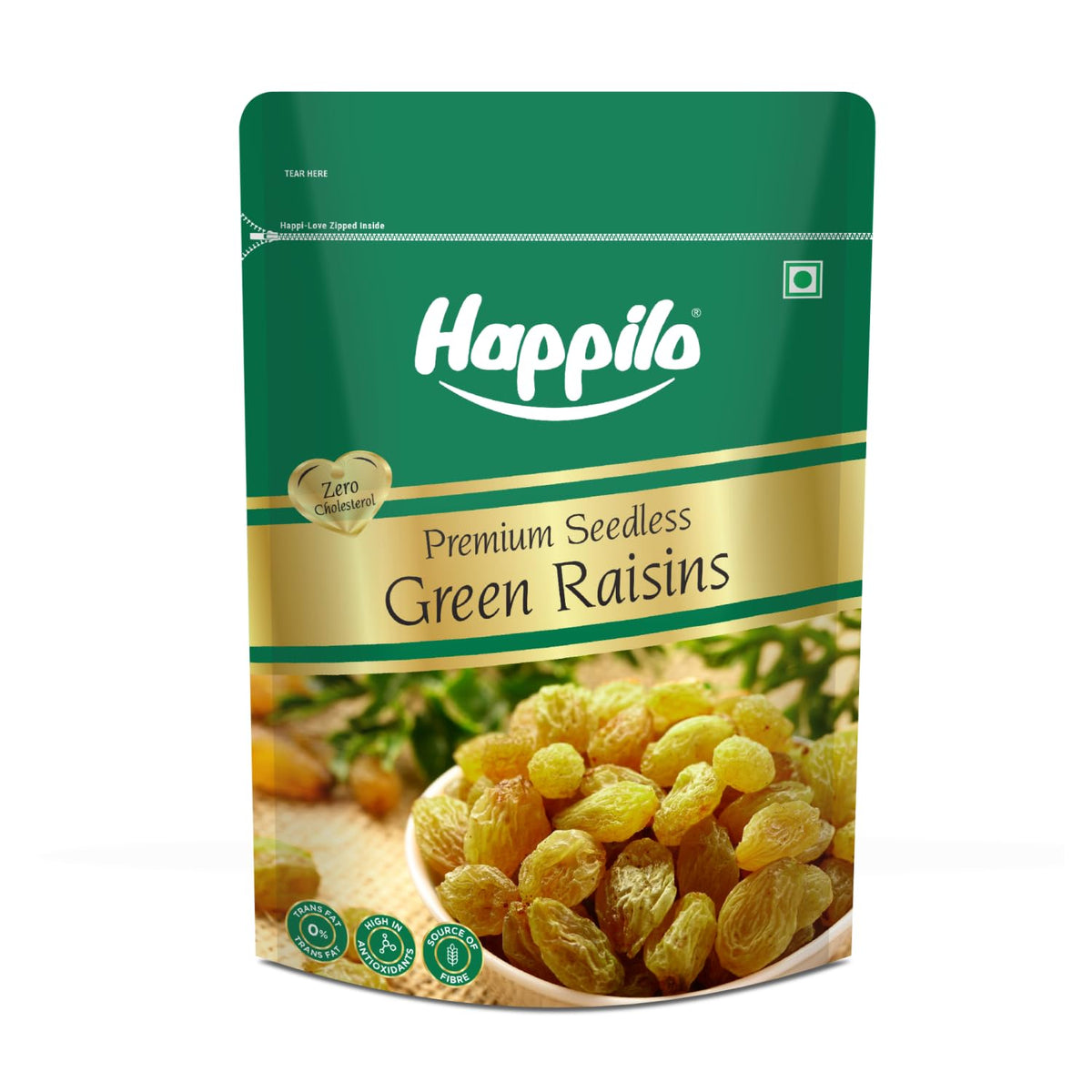 Happilo Premium Seedless Green Raisins 1 kg | Quality Kishmish/Kismis | Dry Fruits, Healthy Snacks | Rich in Iron & Vitamin B | Antioxidant Rich | Healthy Dry F