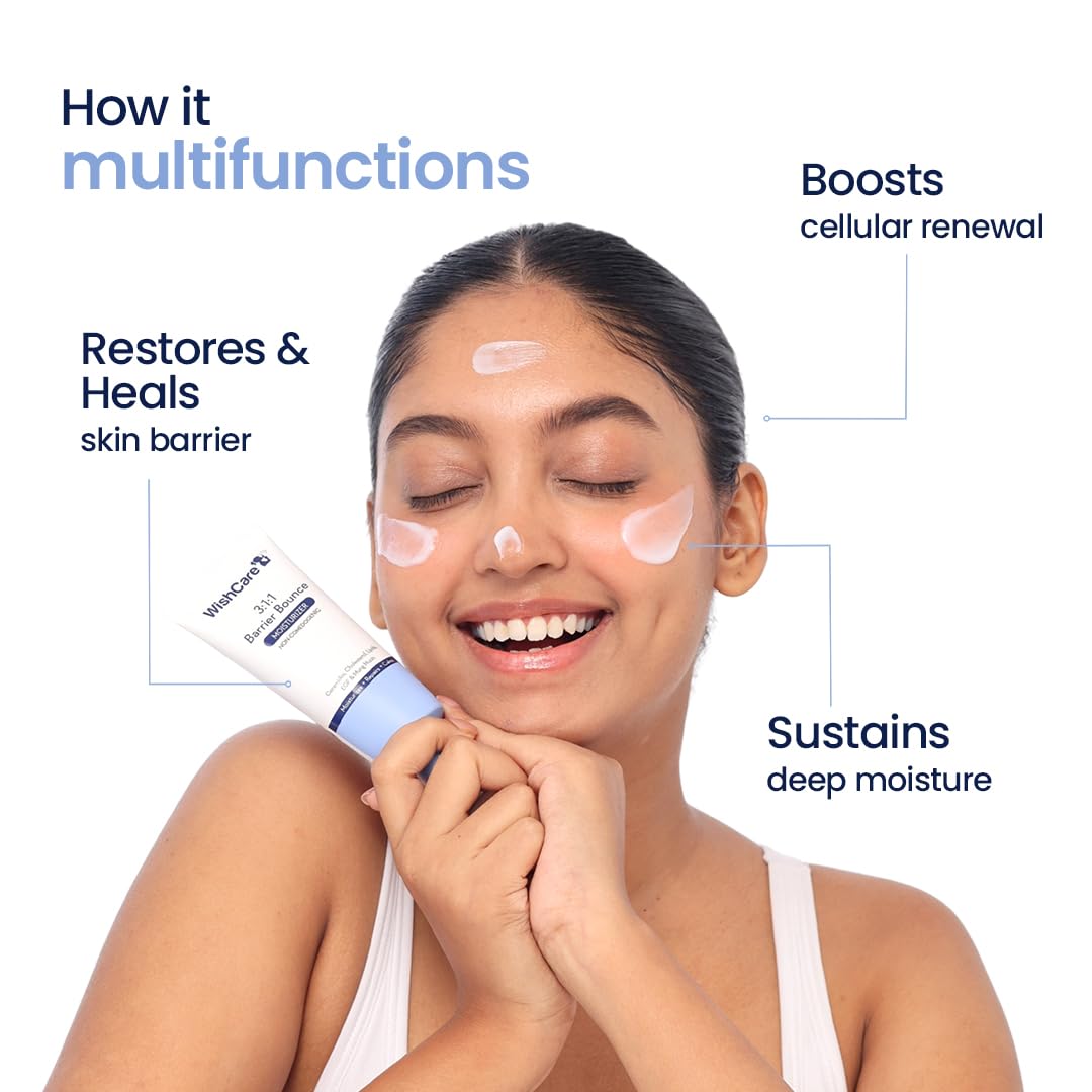 WishCare 3:1:1 Barrier Bounce Moisturiser for all Skin Types|Non-Comedogenic|Barrier Repair - 50 ml