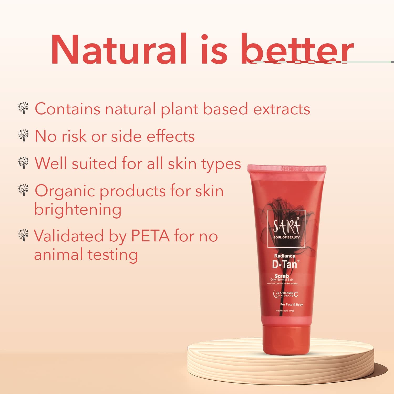 SARA - SOUL OF BEAUTY D-Tan Scrub (100gm)