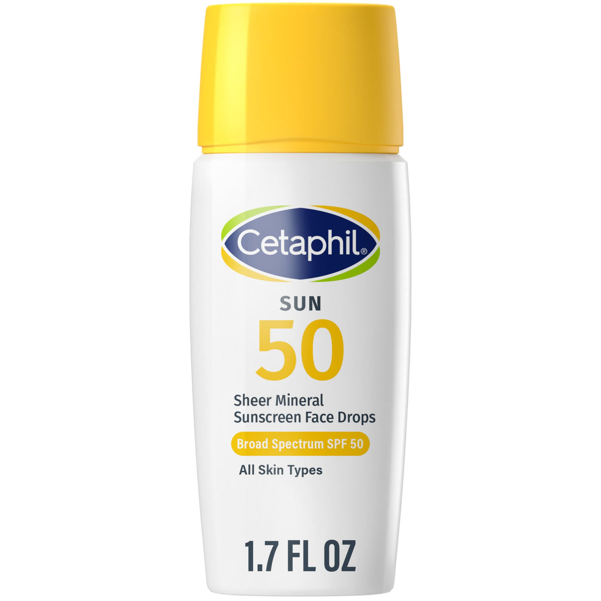 Cetaphil Sheer Mineral Face Sunscreen, SPF 50, Zinc Oxide, 1.7oz 1.7 Fl Oz (Pack of 1) SPF 50 Liquid Drops