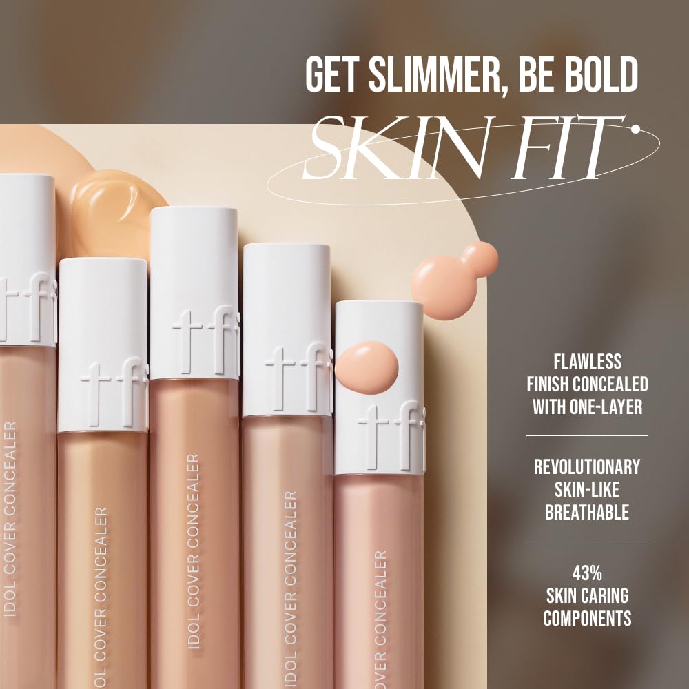 TFIT Idol Cover Concealer - Full Coverage, Lightweight, Sweat & Water Proof, Long-lasting, Lightweight, Conceales Dark Circles, Fine Lines, Redness, 0.22 Oz. (P03 Tone up Beige, 0.22 Oz.)