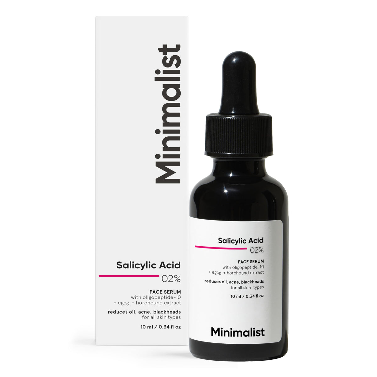Minimalist 2% Salicylic Acid Serum for Acne & Blackheads | BHA Exfoliating Anti Acne Serum for Pore Cleansing & Oil Control | Pore Tightening Treatment for Oily