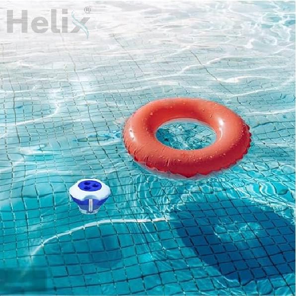 Helix Swimming Pool Chemical Floating Chlorine Tablets Dispenser with Thermometer for Swimming Pools, Spas, Hot Tubs, Fish Ponds & Aquarium.