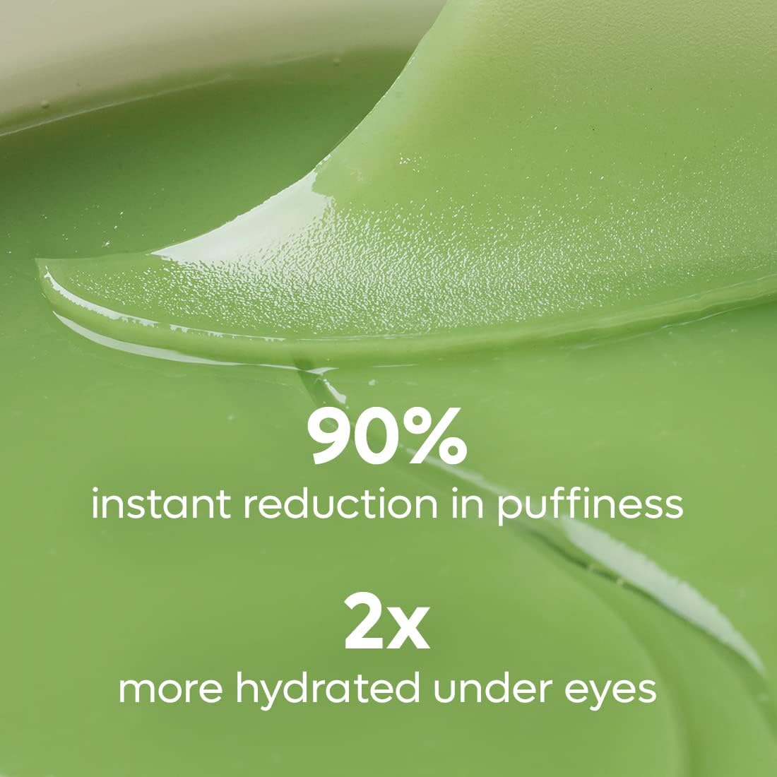 mCaffeine Green Tea Hydrogel Under Eye Patches for Fine Lines Reduction | Cooling Under Eye Patch Mask with 1% Caffeine for Instant Hydration & De-Puffing | 15