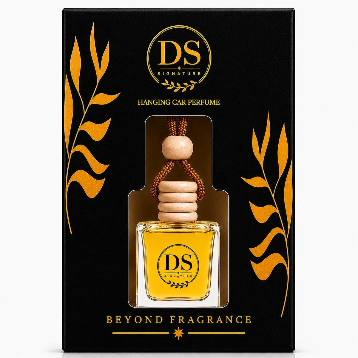 Premium Hanging Car Air Freshener Diffuser | Long Lasting Wooden Cap Glass Bottle Perfume for Car, Home & Office (Choco Musk)