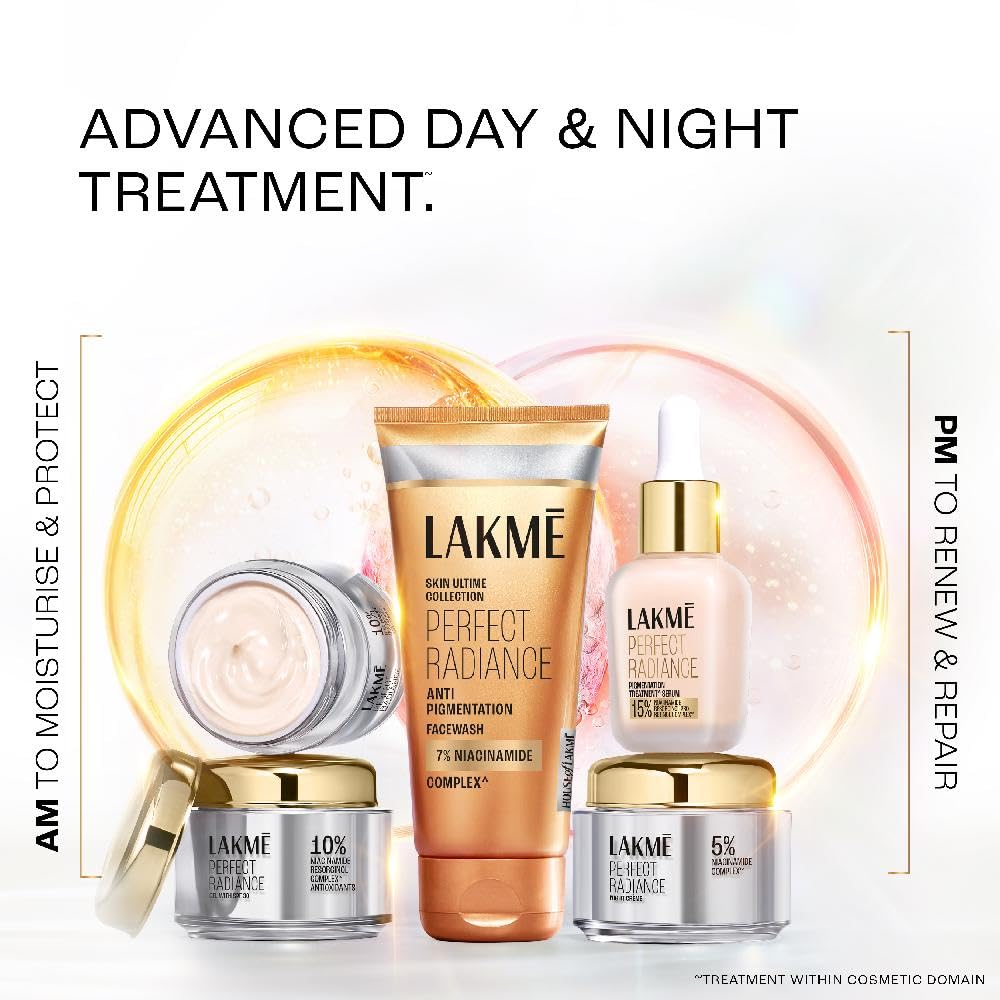 Lakme Absolute Perfect Radiance Brightening Night Cream 50 g|| Daily Repair Face Moisturizer for Illuminated|| Glowing Skin -With Glycerin & Niacinamide Night C