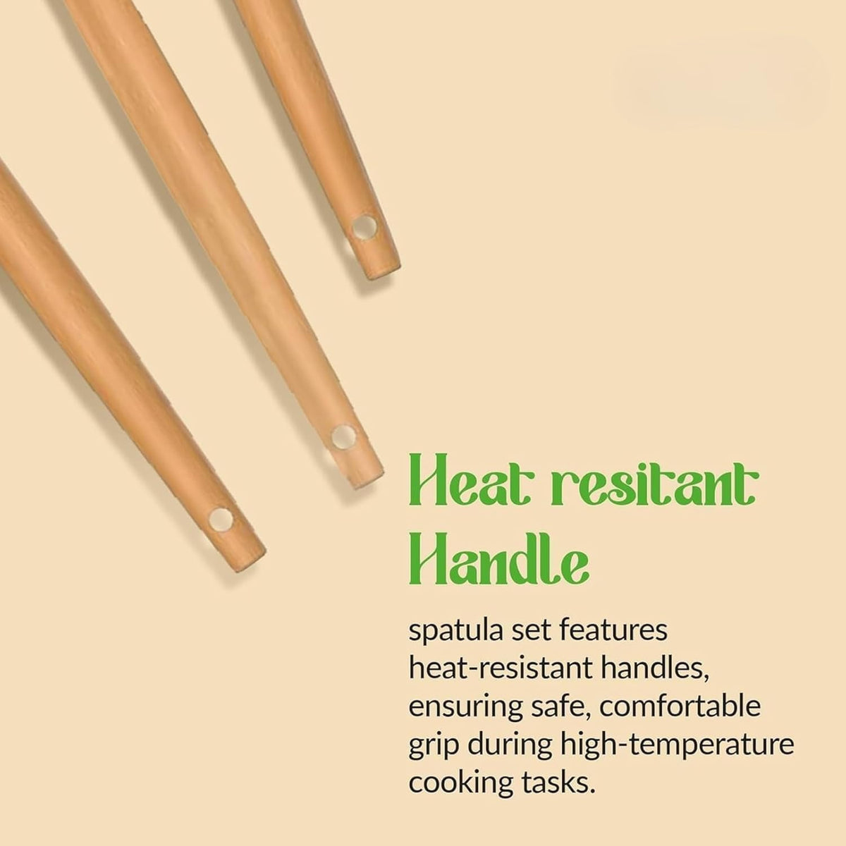 Sakoraware Silicone Spatula Set with Wooden Handle Kitchen Tools Mixing | Serving Cooking Spoon | Turner | Soup Ladle | Non-Stick | BPA Free Kitchen Tools Set o