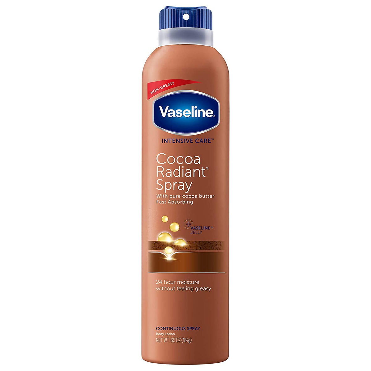Vaseline Spray And Go Moisturizer In Cocoa Radiant, 6.5 Ounce