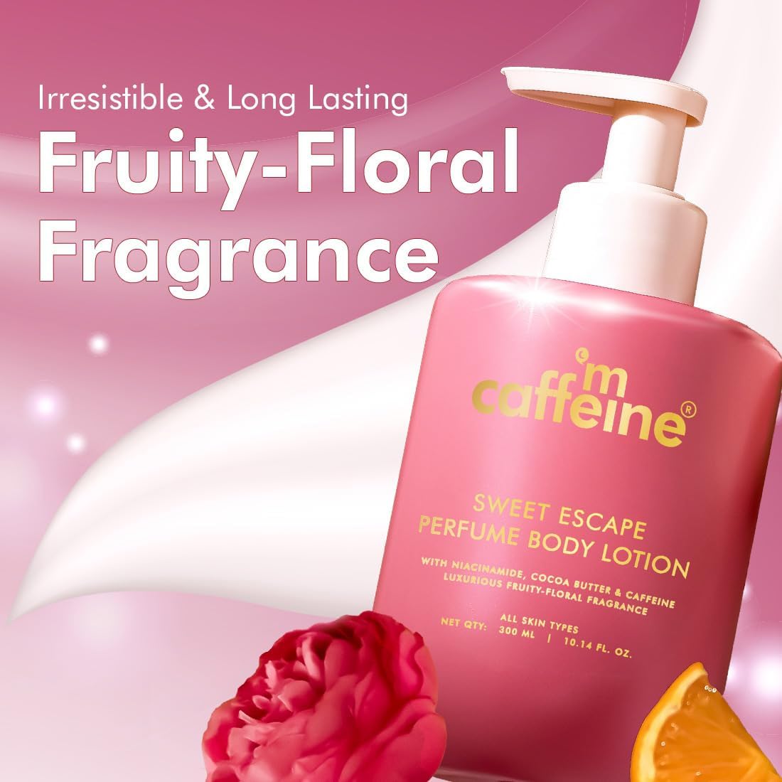 mCaffeine By the Blues Brightening Perfume Body Lotion & Sweet Escape Perfume Body Lotion | Niacinamide, Cocoa & Shea Butter | Deeply Moisturizes, Evens Skin To