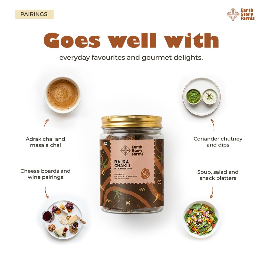 Bajra Chakli | Pearl Millet Crisps | Guilt free snacks | No preservatives | No palm oil | 150 grams