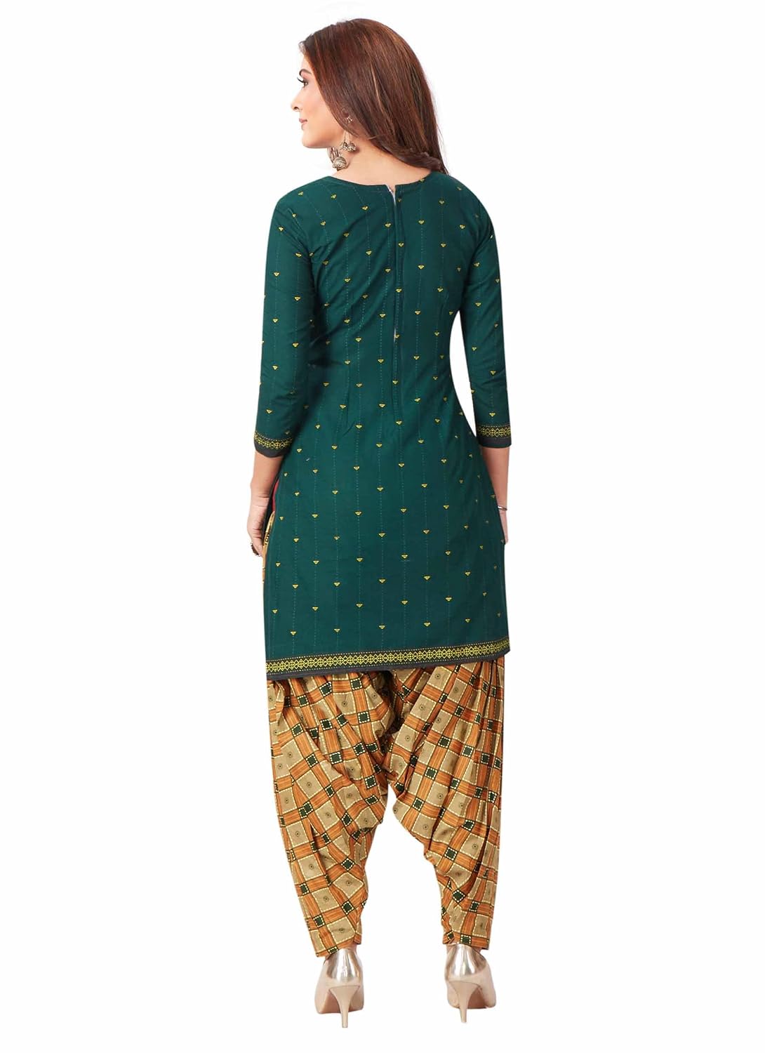 Miraan Cotton Printed Readymade Salwar Suit For Women (BANDCOLOR8023) S Green