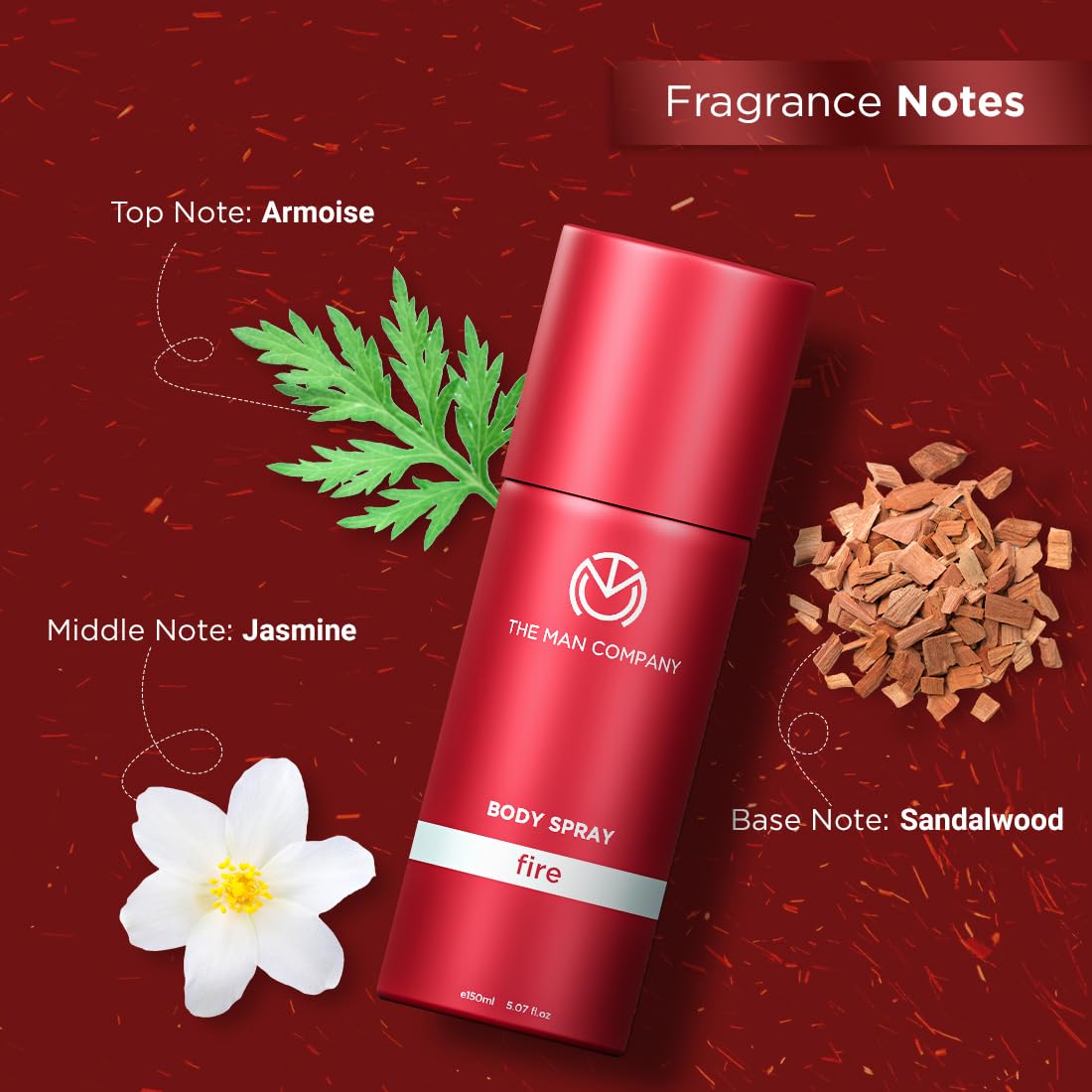 The Man Company Oud, Fire & Blanc Body Spray Combo Pack For Men | Premium Long-Lasting Fragrance, Everyday Use Deo, 150ml (Pack Of 3)