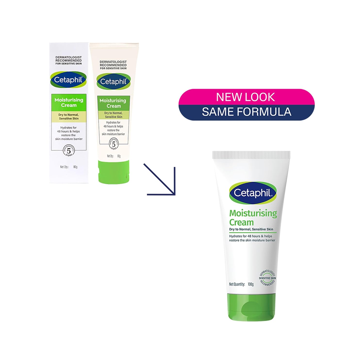 Cetaphil Moisturising Cream 100 g for Dry & Sensitive Skin | 48H Hydration with Almond Oil, Niacinamide & Panthenol | Rich Fragrance and Paraben Free Moisturiser, Prevents Moisture Loss & Repairs Skin Barrier | Dermatologist Recommended