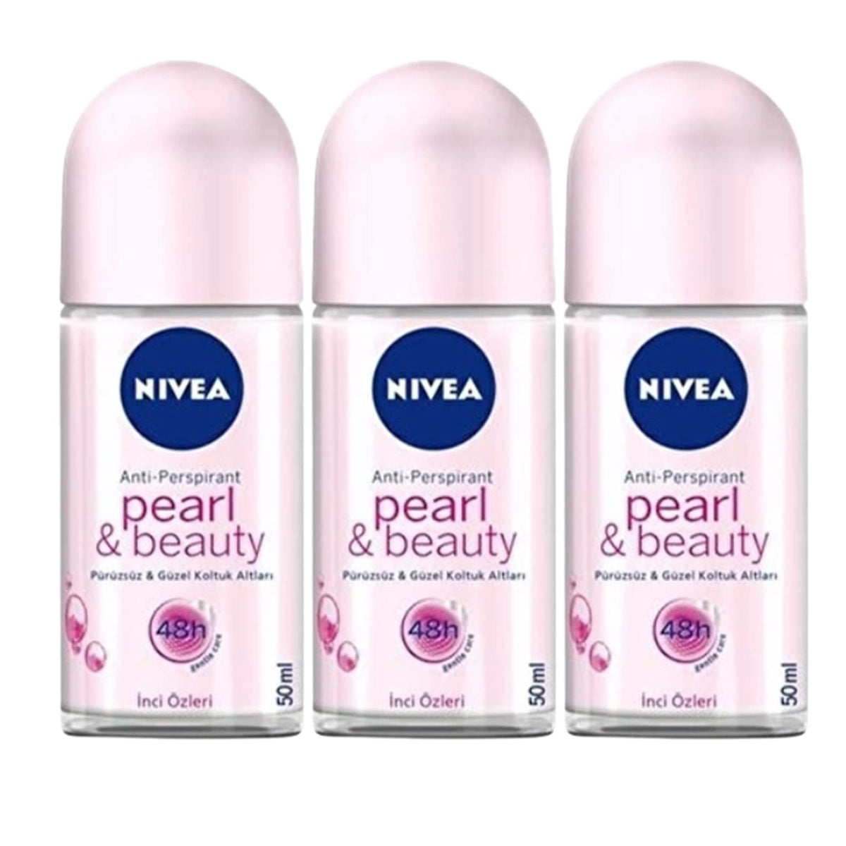 Nivea Women Deodorant Roll On Pearl & Beauty Pack of 3 | 50ml (1.69 fl oz) Fresh Floral 5.1 Fl Oz (Pack of 1)