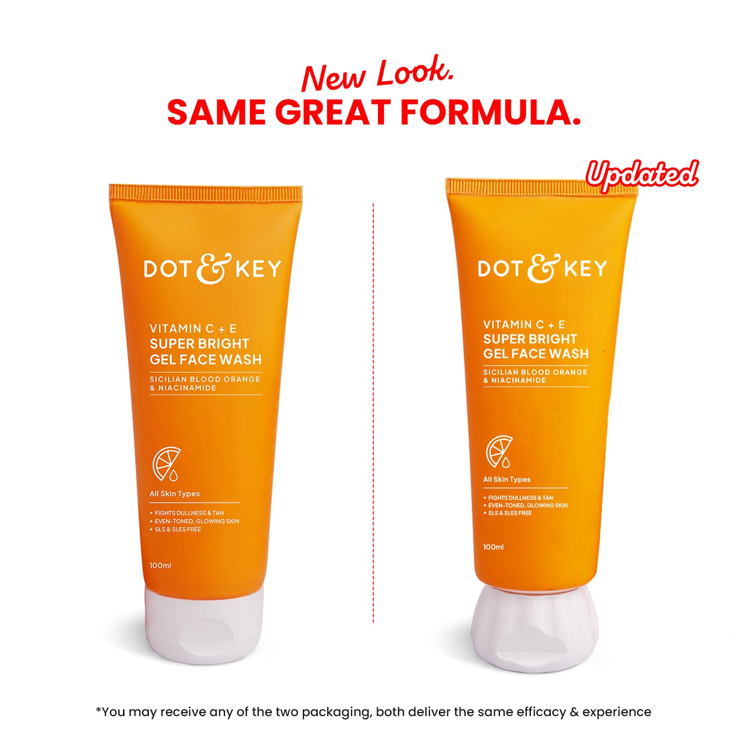 DOT & KEY Vitamin C + E Super Bright Gel Face Wash For Glowing And Brightening Skin | All Skin Types|With Triple Vitamin C| Face Wash For Women & Men|100 Ml