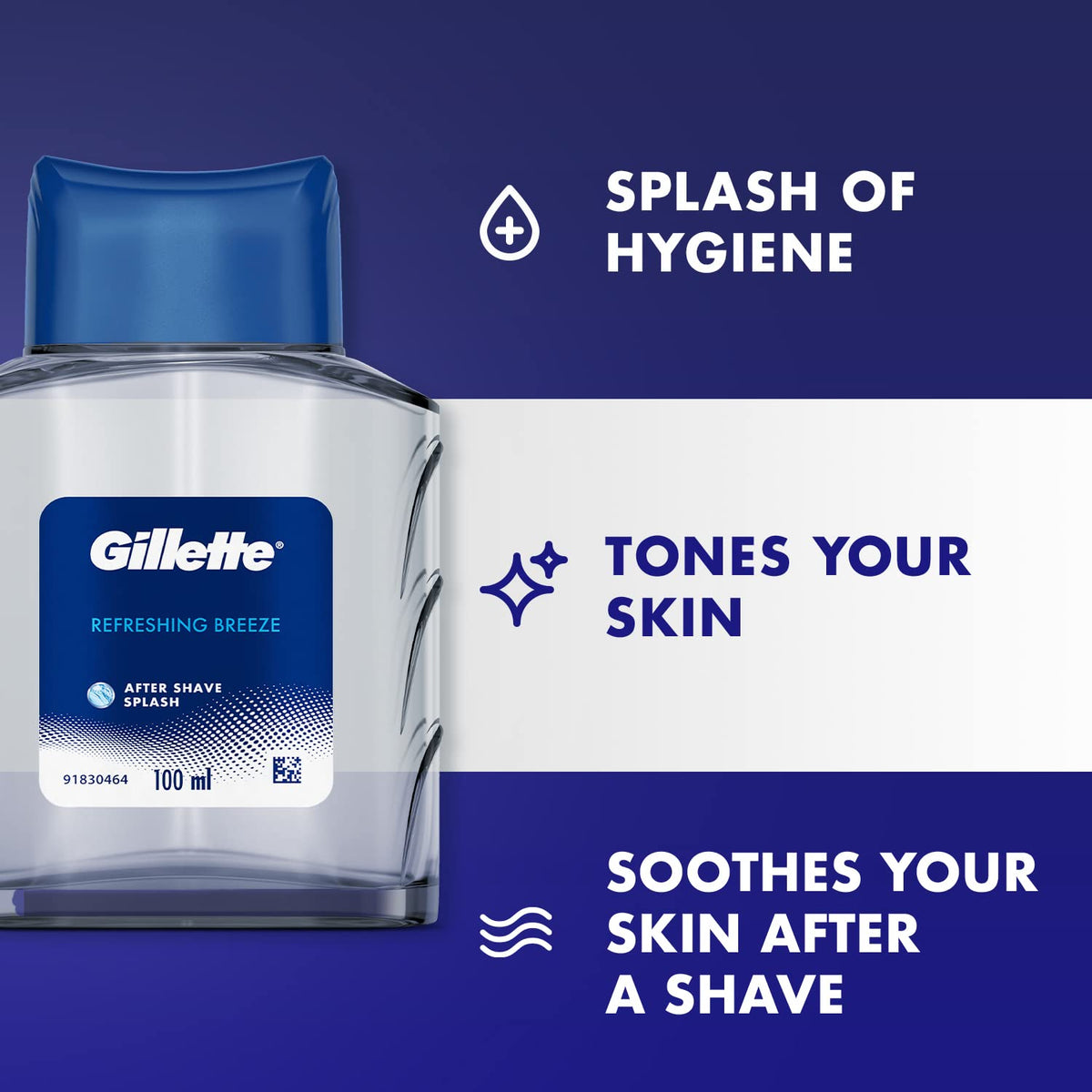 Gillette AFTER SHAVE SPLASH REFRESHING BREEZE 100ML, White & PRO AFTER SHAVE SPLASH ICY COOL 50ML, White