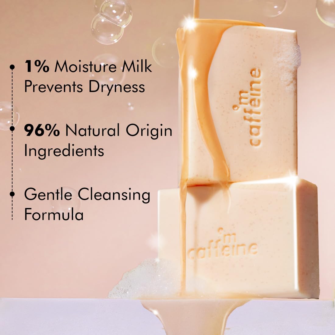 mCaffeine Exfoliating Tan Removal Soap - 1% Salicylic Acid & Lactic Acid - Pack of 3x100g | Coffee & Exfoliating Particles - Soft, Glowing Skin | Sweet Caramel