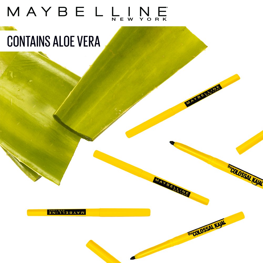 Maybelline Colossal Kajal Pencil, Black, (Pack Of 2) Matte Finish