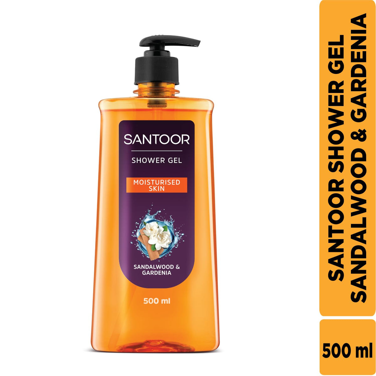 Santoor Moisturizing Shower Gel With Natural Sandalwood & Gardenia Extracts| For Men & Women| Moisturizing Body Wash With Glycerin | Suitable For All Skin Types