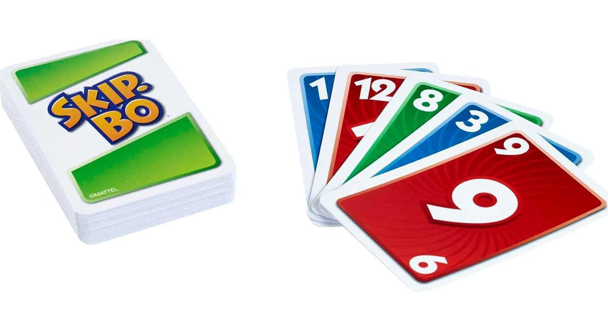 Mattel Skip-Bo and Skip-Bo Card Game, Combo Pack of 2