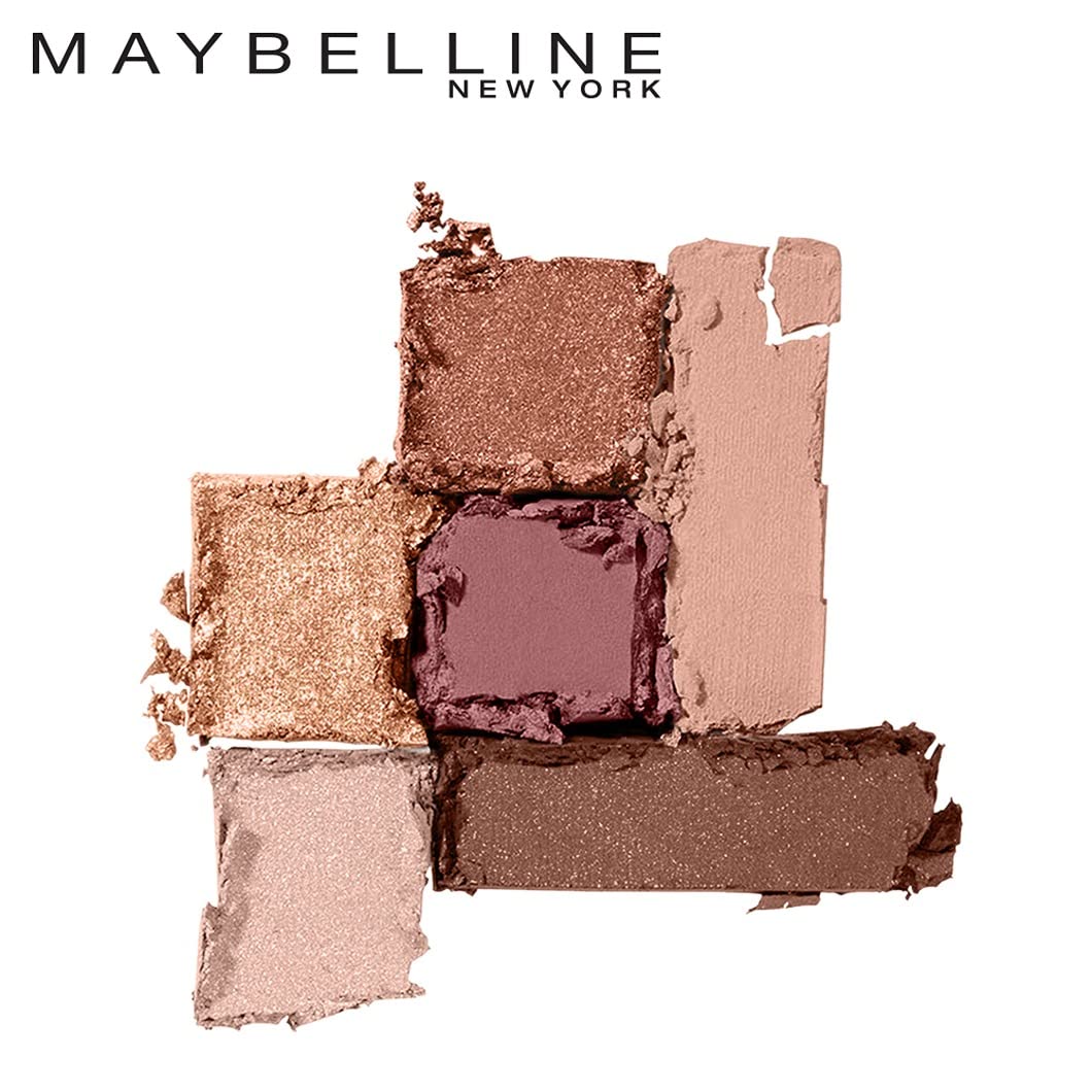 Maybelline New York The City Mini Eye Shadow Palette - 5th Avenue Sunset, 6 Highly Blendable Shades, Shimmer & Metallic Finish. The City Mini Eyeshadow Palette is Pigmented & Long-lasting