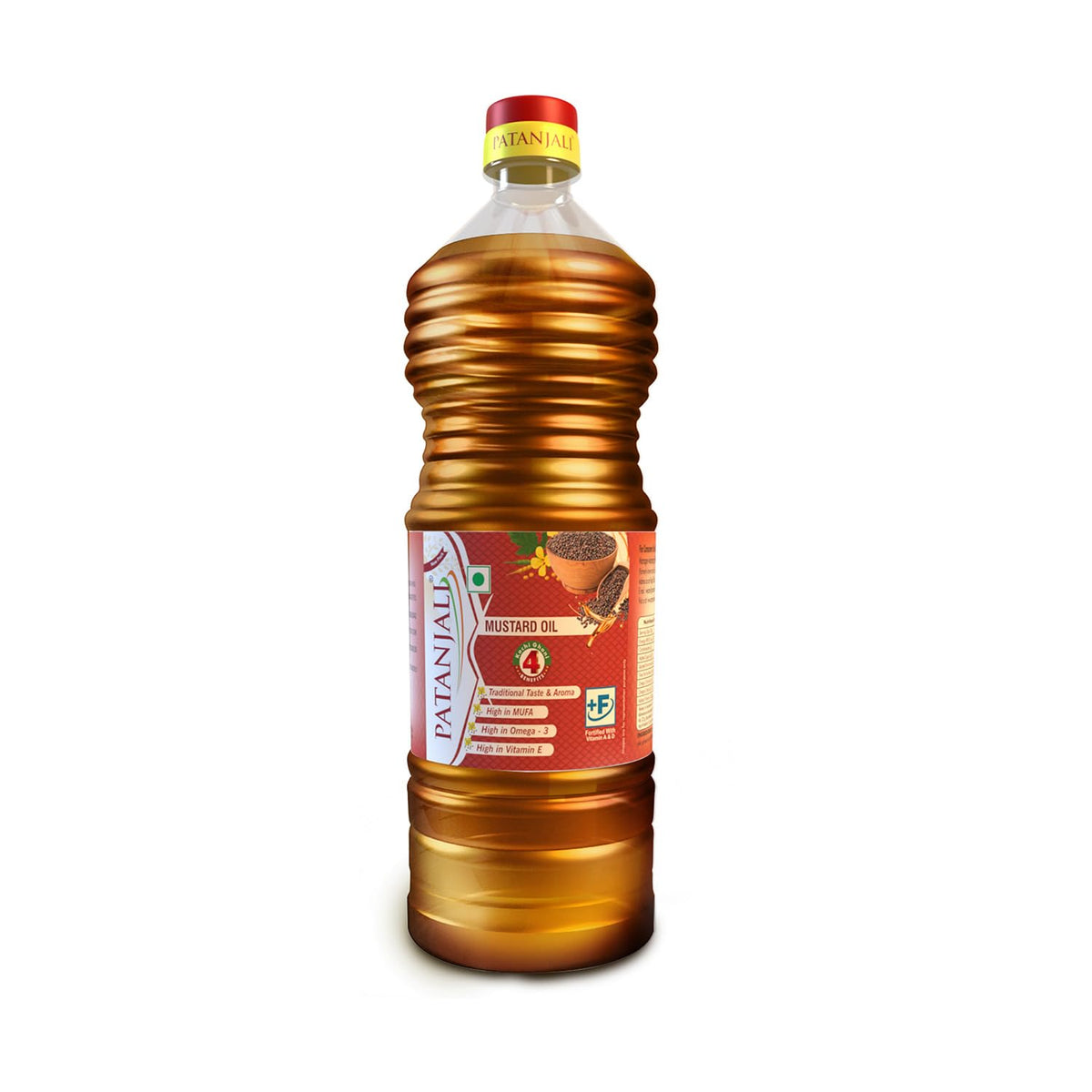 Patanjali Pure Mustard Oil, Natural Kachi Ghani, Sarso ka Tel, Healthy Cooking Oil for Daily Use - 1L 1 l (Pack of 1)